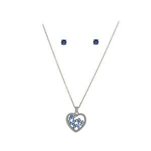 The Skyline Collection September Birthstone Blue Sapphire Heart Jewelry Set